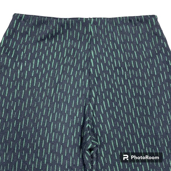 Women's ZARA Flared Leg Knit Pants‎ Black/Green Stretch Elastic Waist- Size M - Picture 6 of 8